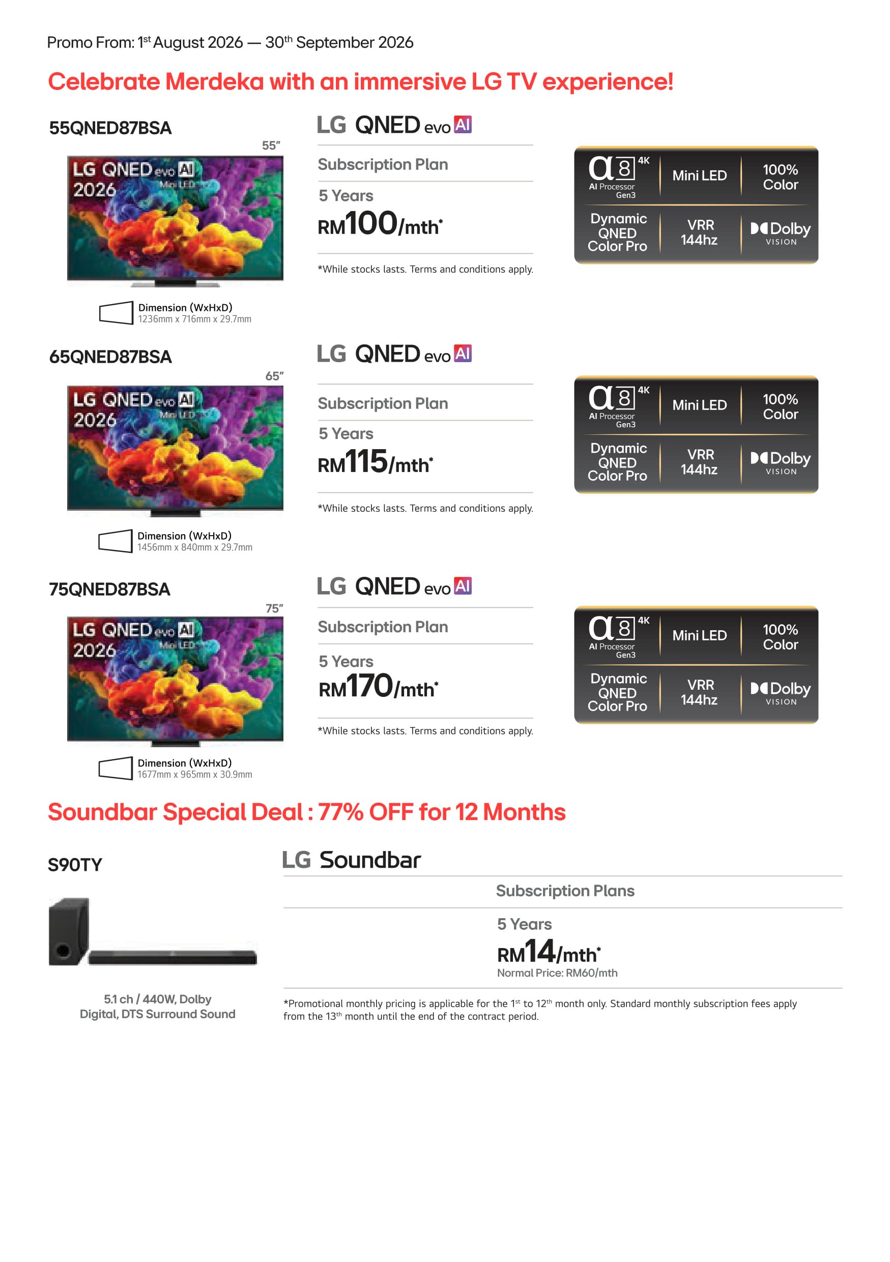 LG QNED evo AI TVs & S90TY Soundbar Special Deal